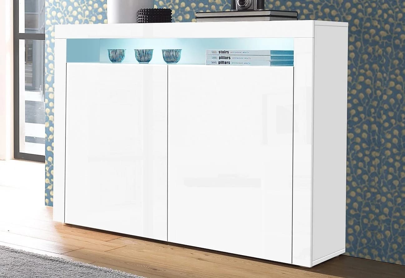 BORCHARDT MÖBEL Highboard Santa Fe Weiß Hochglanz Push-to-Open - Bild 4