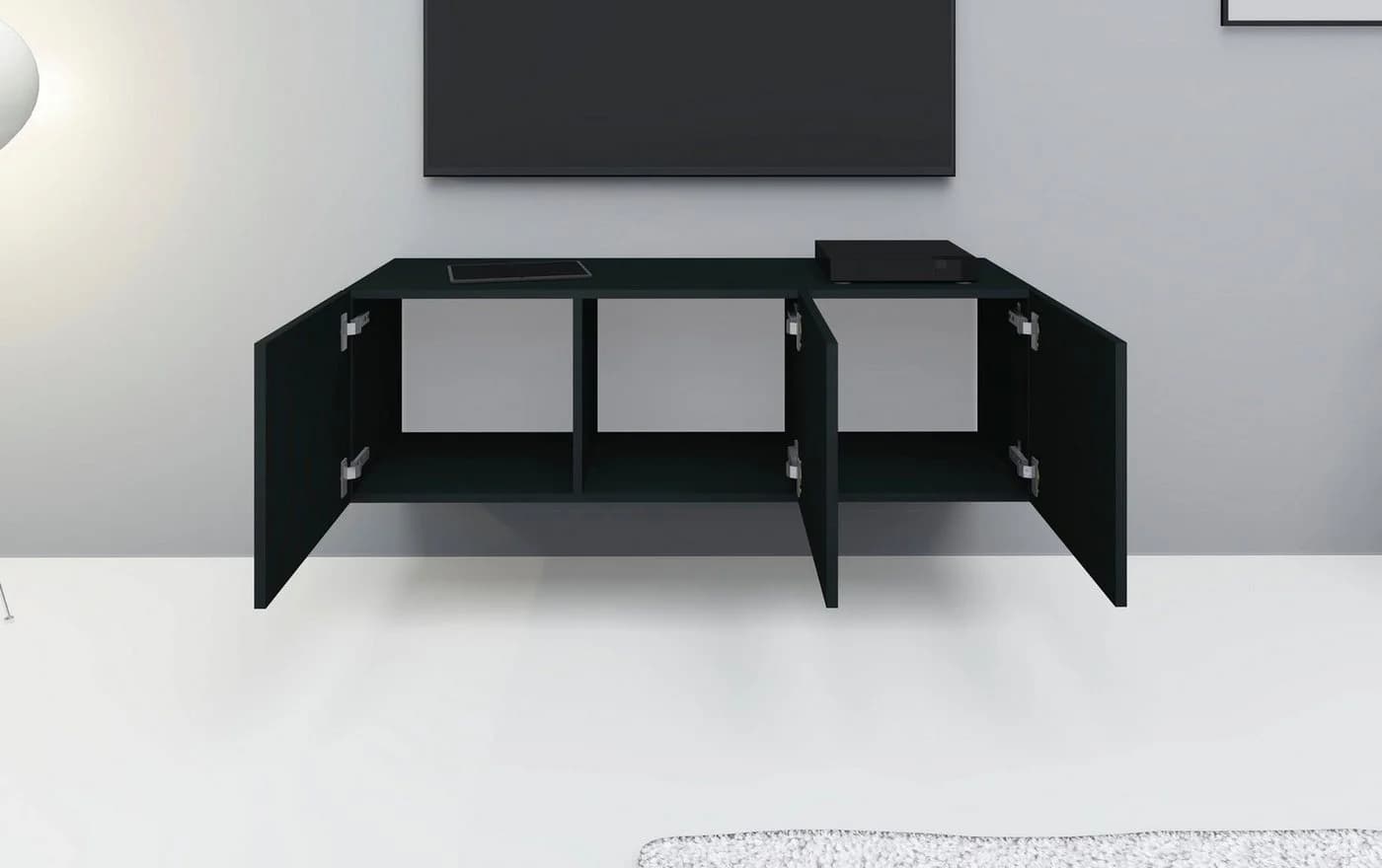 borchardt Möbel Lowboard Vaasa Hängeschrank 3 Türen Schwarz Matt - Bild 4