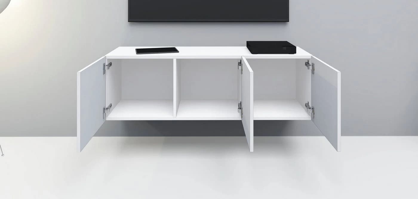 borchardt Möbel Lowboard Vaasa Hängeschrank 3 Türen Weiß Matt/Hochglanz - Bild 4