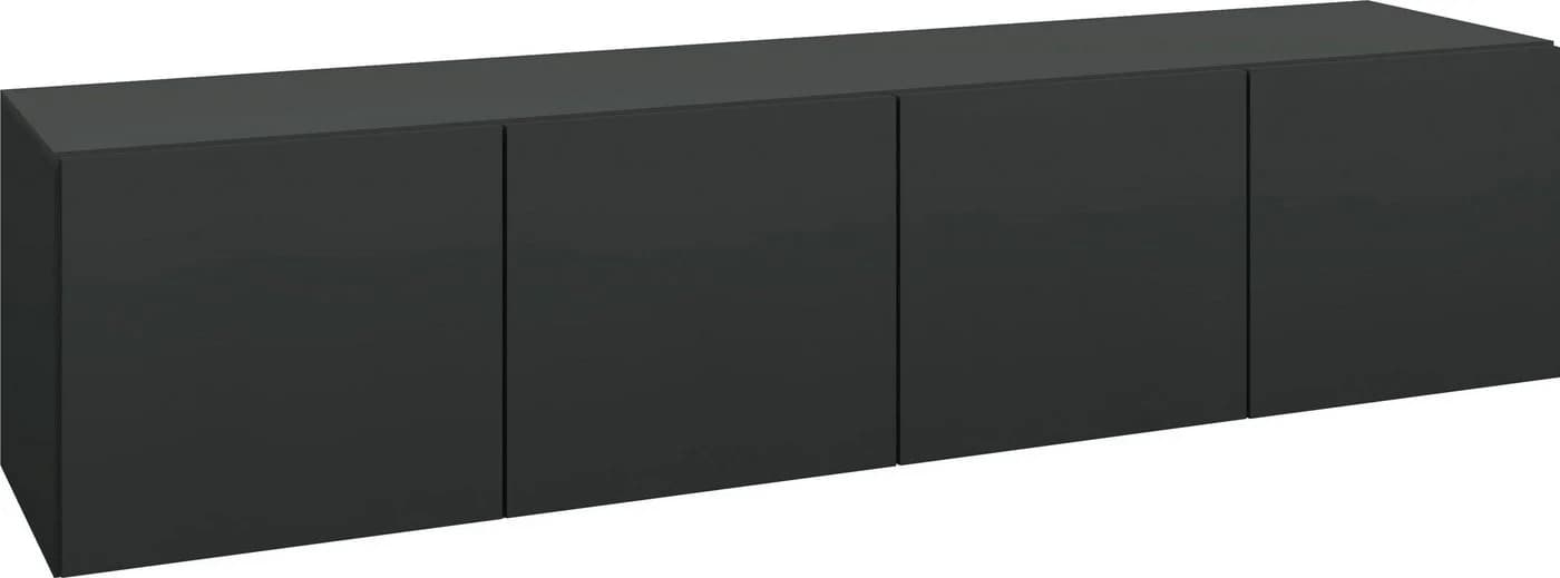 borchardt Möbel Lowboard Vaasa Schwarz Matt Hängeschrank 4 Türen - Bild 3