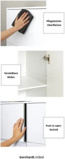 Borchardt Möbel Schuhschrank Vaasa Weiß Push-to-Open Bild 3