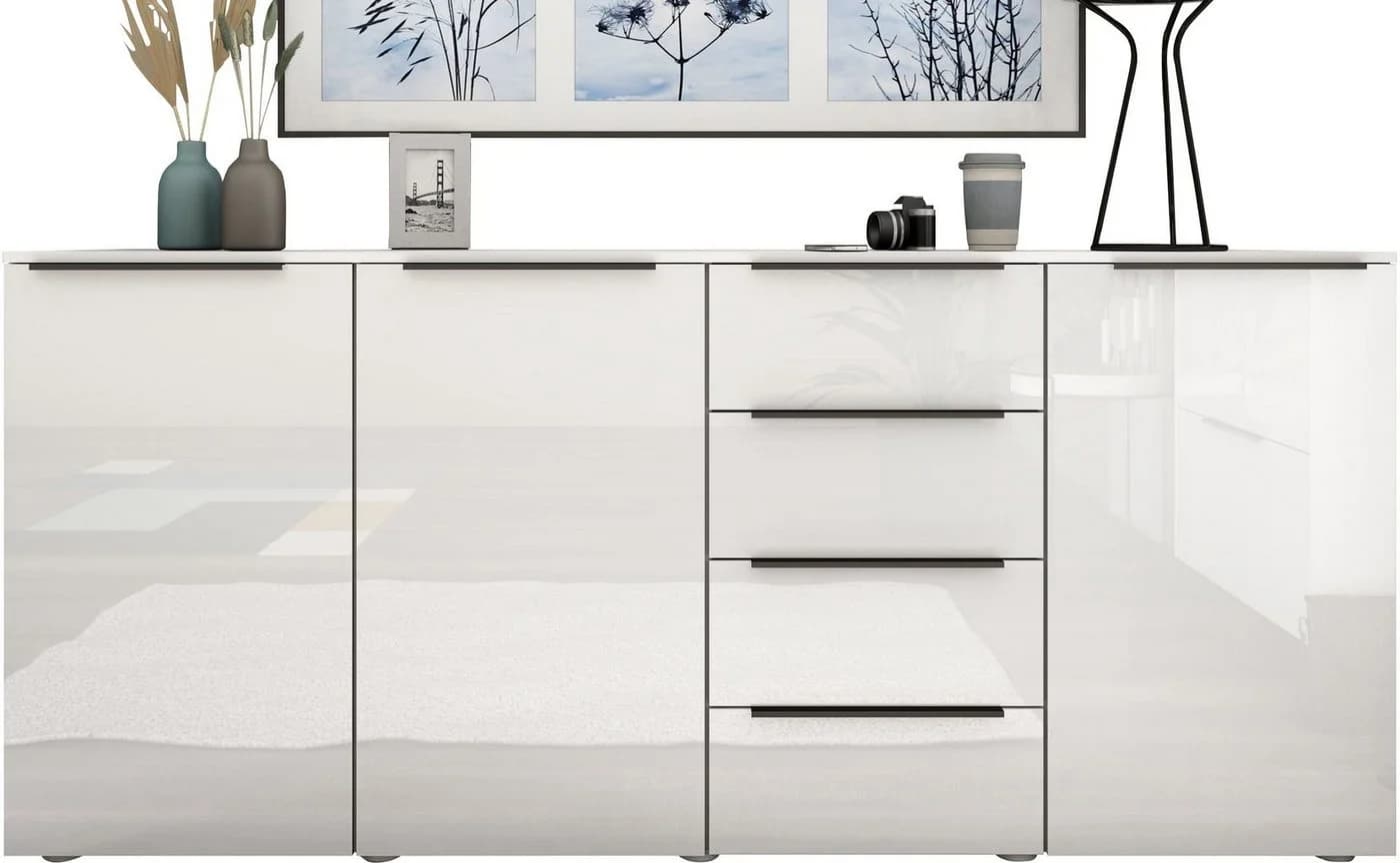Highboard BORCHARDT MÖBEL Tom Weiß Hochglanz 200 cm - Bild 2