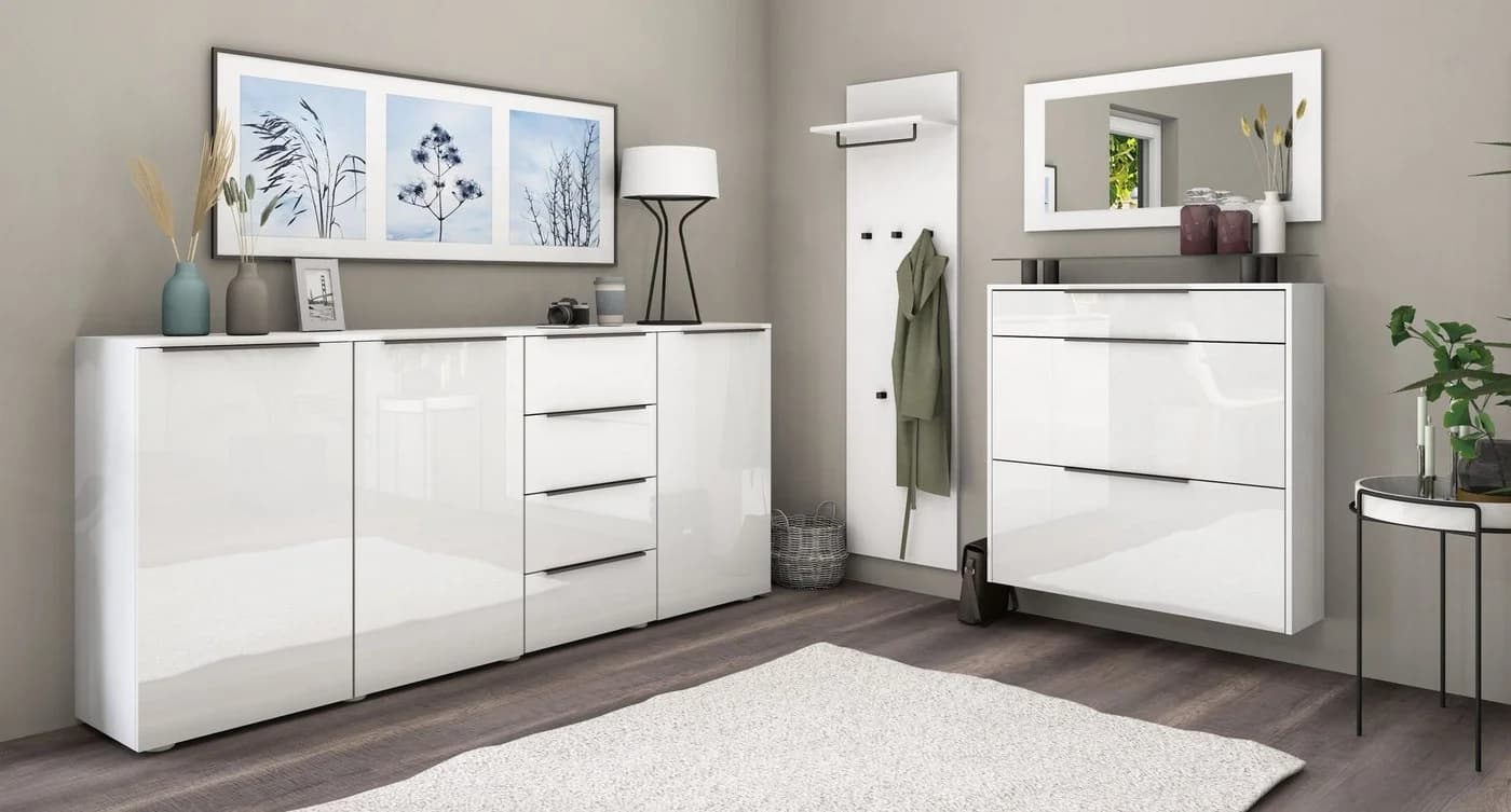 Highboard BORCHARDT MÖBEL Tom Weiß Hochglanz 200 cm - Bild 5