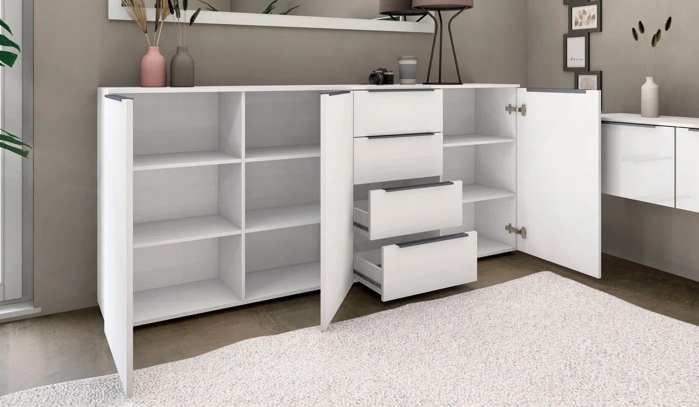 Borchardt Möbel Highboard Tom Weiß Matt 200cm - Bild 4