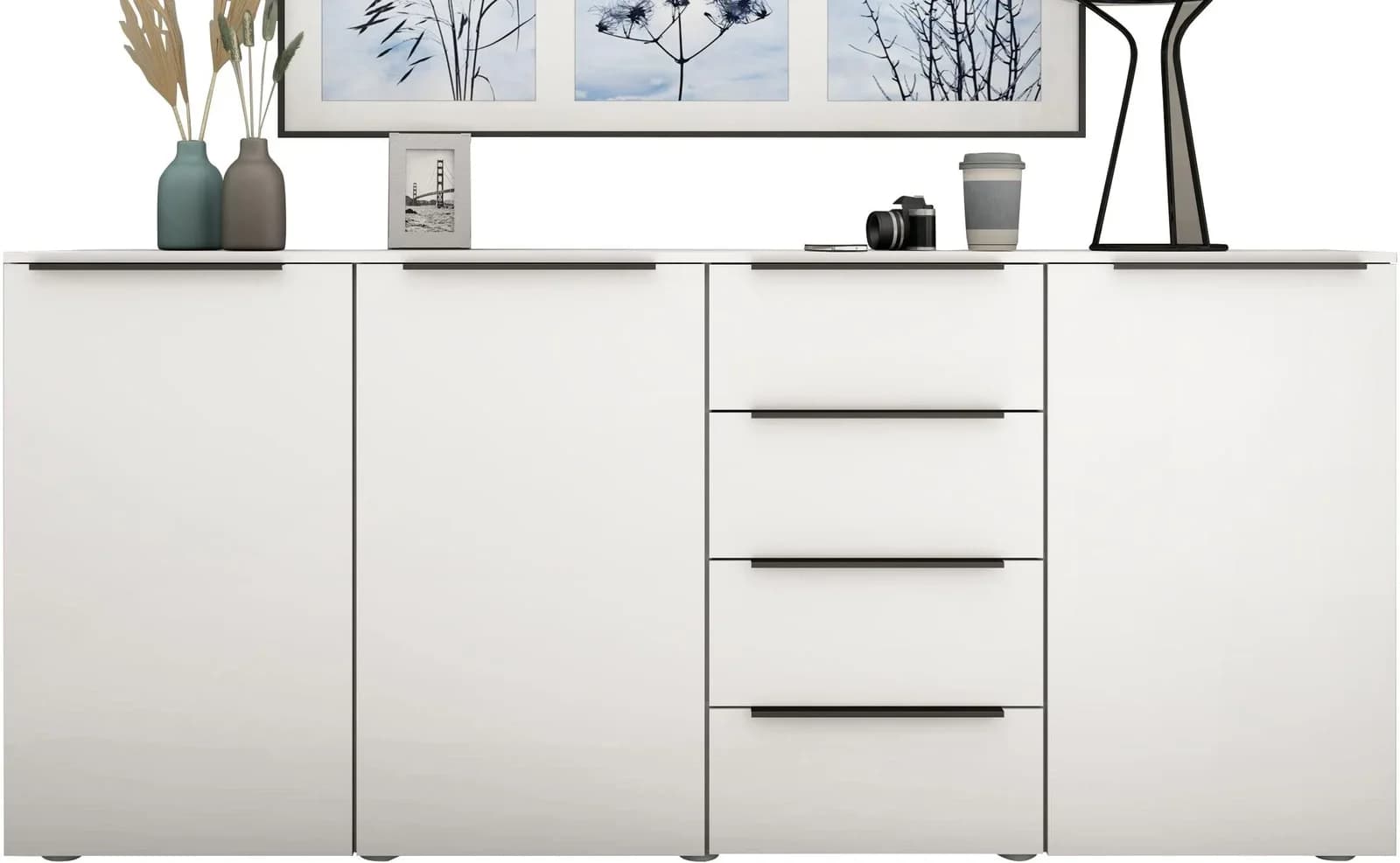 Borchardt Möbel Highboard Tom Weiß Matt 200cm - Bild 5