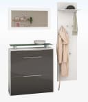 Garderoben-Set Oliva 3-tlg. Weiß/Graphit HG mit Schuhschrank Bild 5