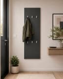 borchardt Möbel Garderobenpaneel Vaasa Schwarz mit 6 Metallhaken Bild 2