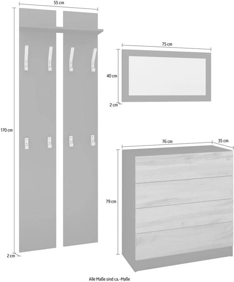 Garderoben-Set Vaasa 3 von Borchardt Möbel mit Push-to-Open - Bild 5