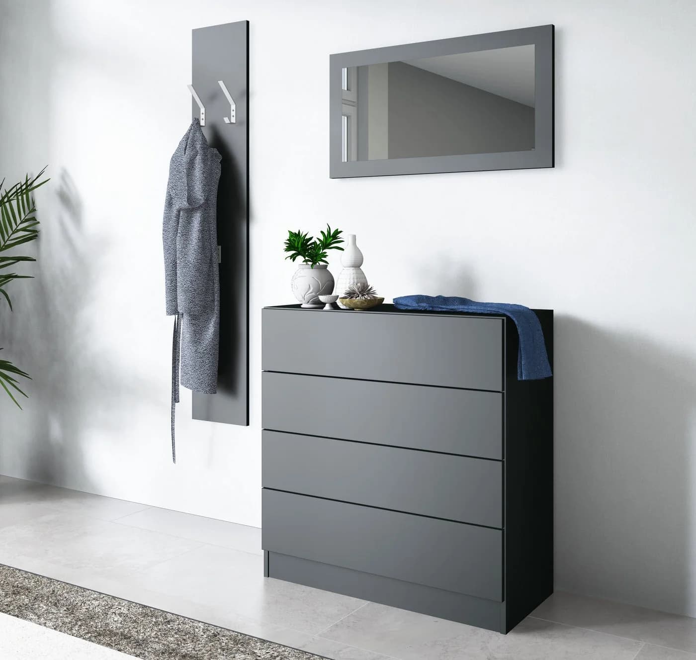 Garderoben-Set Vaasa 3 von Borchardt Möbel Schwarz Push-to-Open - Bild 2