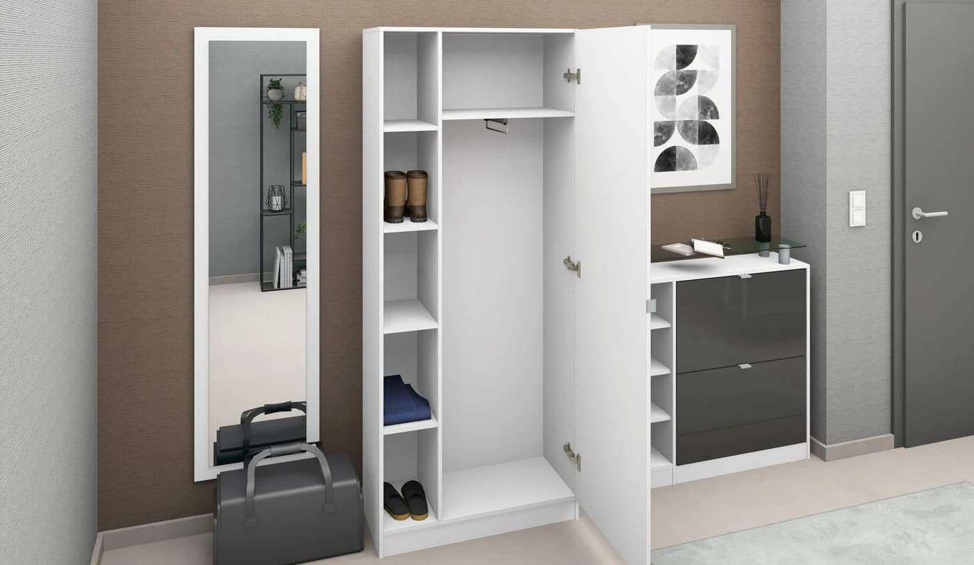 Garderobenschrank Dolly Weiß/Graphit Modern - Bild 3