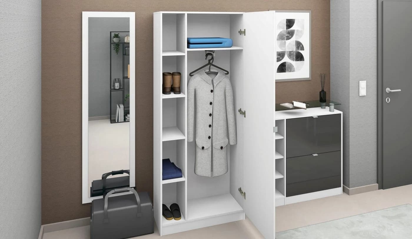Garderobenschrank Dolly Weiß/Graphit Modern - Bild 4