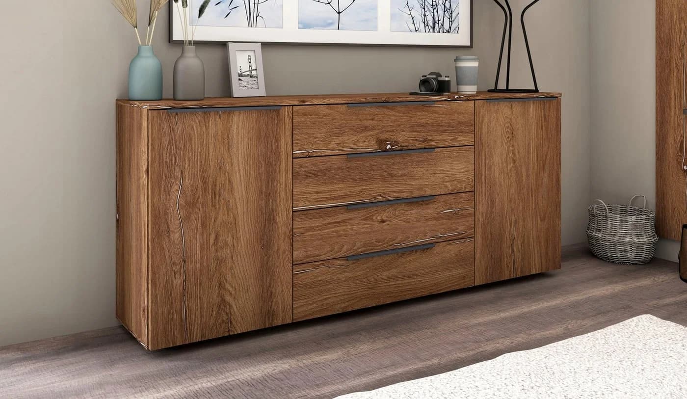 Sideboard BORCHARDT MÖBEL Tom Eichefarben Vintage Modern