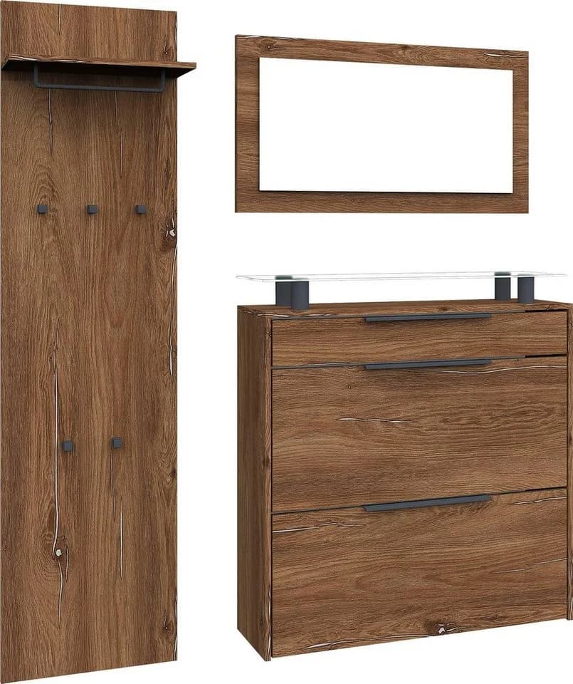 Garderoben-Set BORCHARDT MÖBEL Tom Hängeschuhschrank Vintage