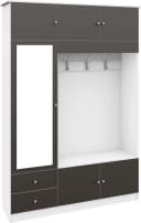 Borchardt Möbel Garderobenschrank Kompakta Weiß Graphit Hochglanz Bild 2