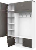 Borchardt Möbel Garderobenschrank Kompakta Weiß Graphit Hochglanz Bild 4