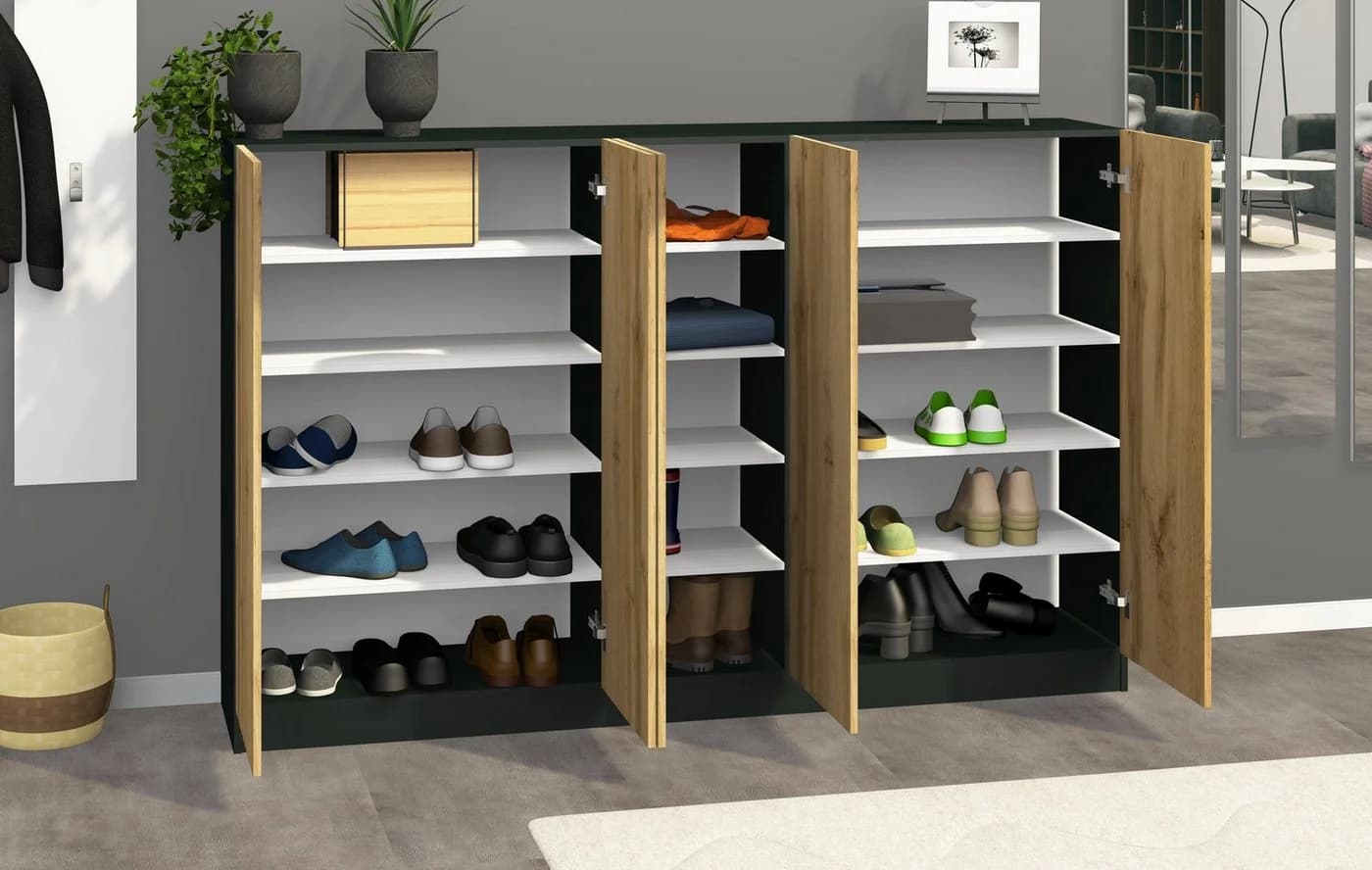 Borchardt Möbel Vaasa 5-türiger Schuhschrank mit Push-To-Open - Bild 5
