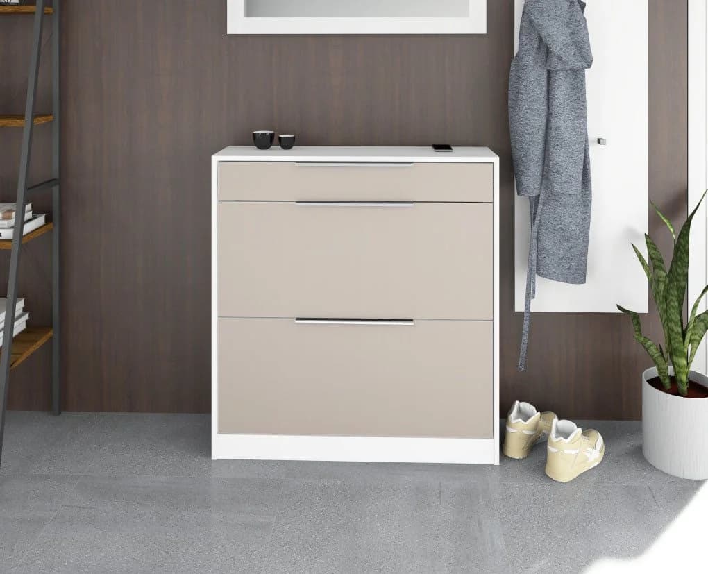 BORCHARDT MÖBEL Schuhschrank Oliva Weiß Matt Cappuccino Congo - Bild 3