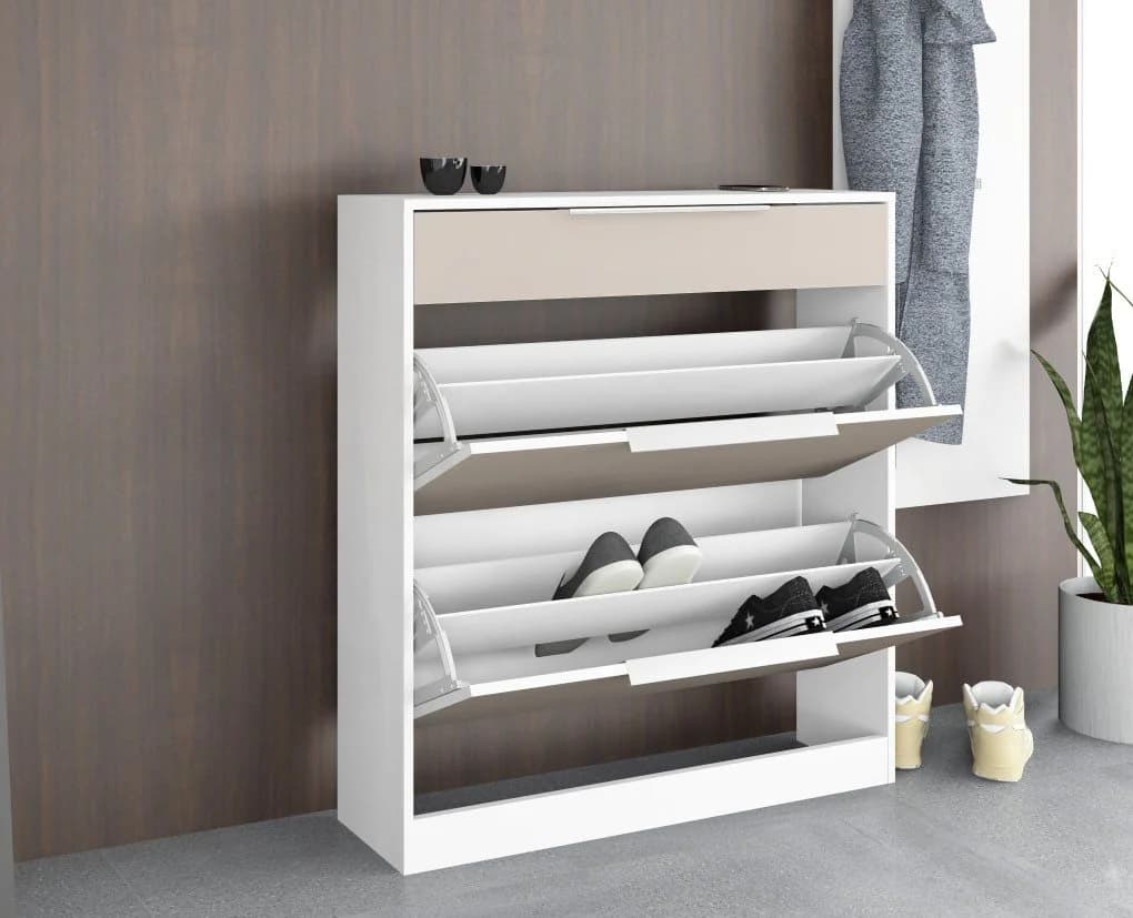 BORCHARDT MÖBEL Schuhschrank Oliva Weiß Matt Cappuccino Congo - Bild 5