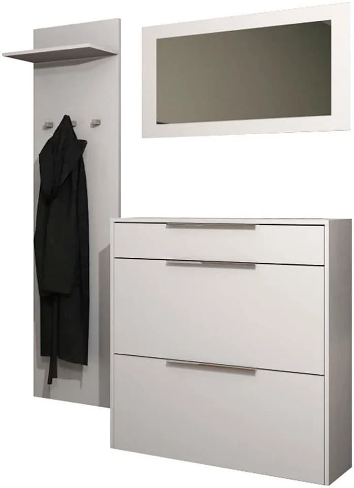 Modernes Garderoben-Set aus Spanplatte und Aluminium - Bild 2