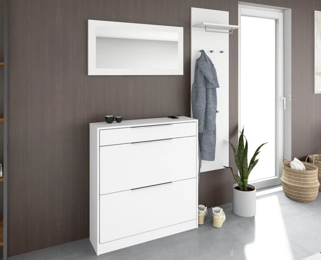 borchardt Möbel Garderoben-Set Oliva Weiß 3-teilig mit Schuhschrank - Bild 2