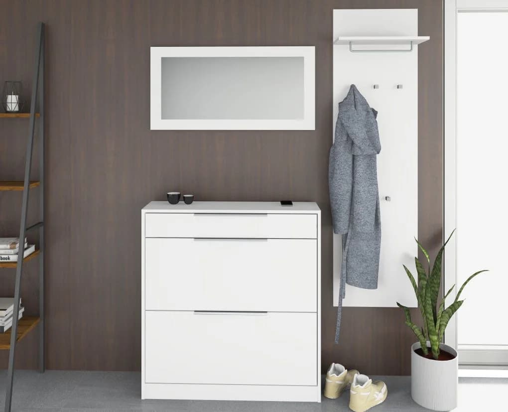 borchardt Möbel Garderoben-Set Oliva Weiß 3-teilig mit Schuhschrank - Bild 4
