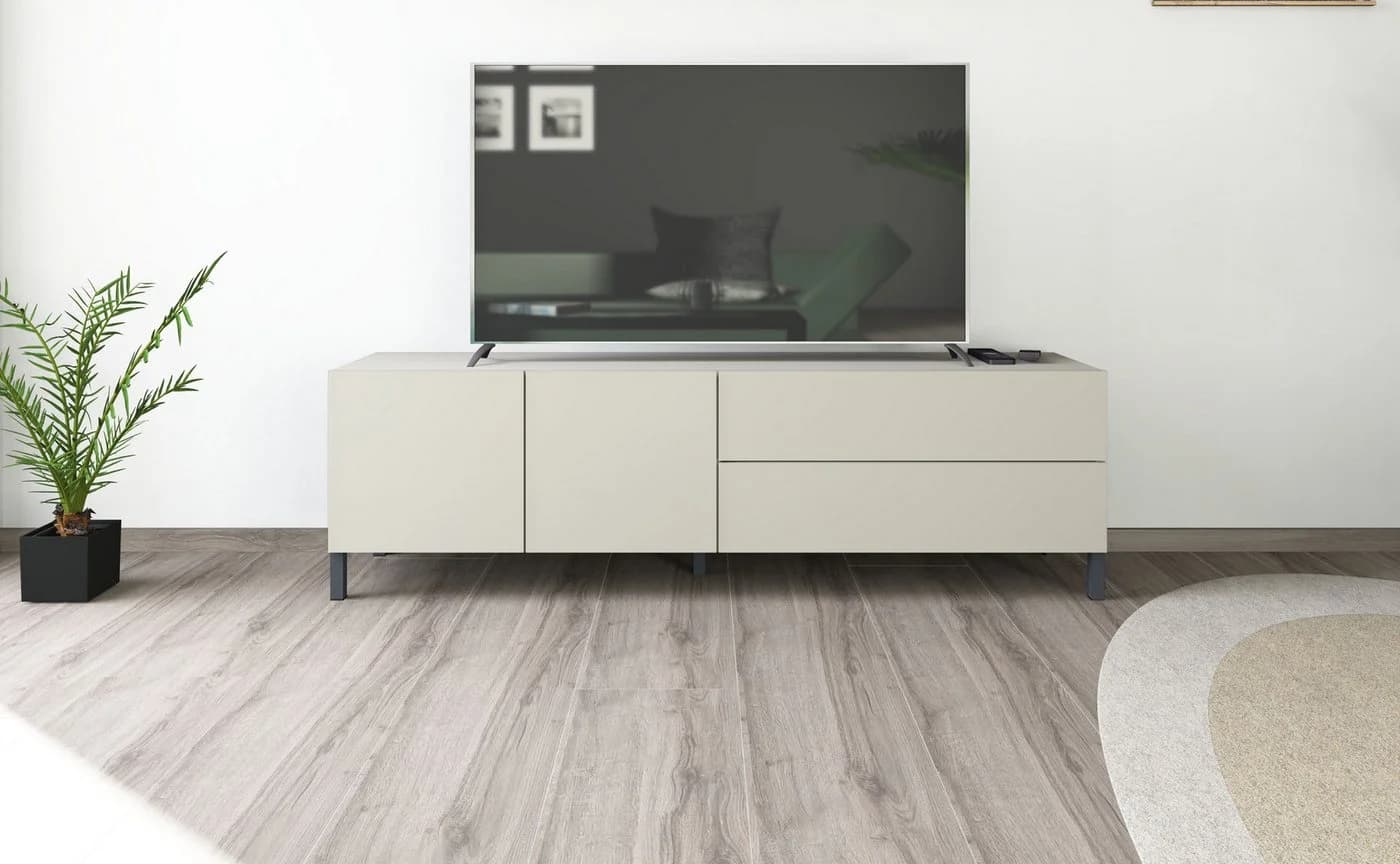 borchardt Möbel Lowboard Sophia TV-Schrank Beige Metallfüße - Bild 2
