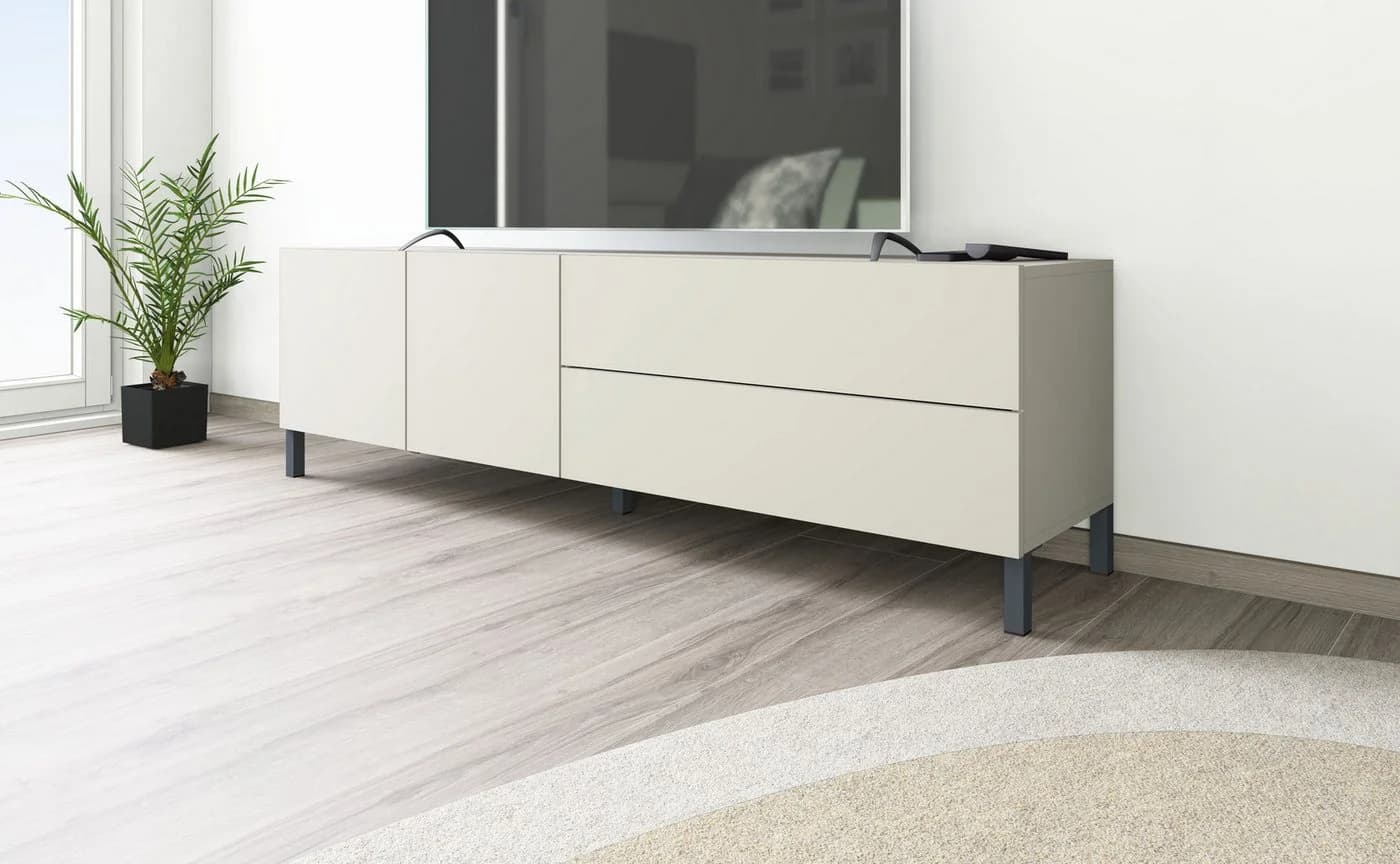 borchardt Möbel Lowboard Sophia TV-Schrank Beige Metallfüße - Bild 3