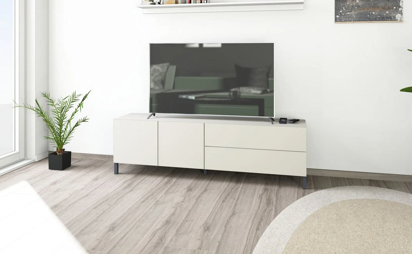 borchardt Möbel Lowboard Sophia TV-Schrank Beige Metallfüße - Bild 4