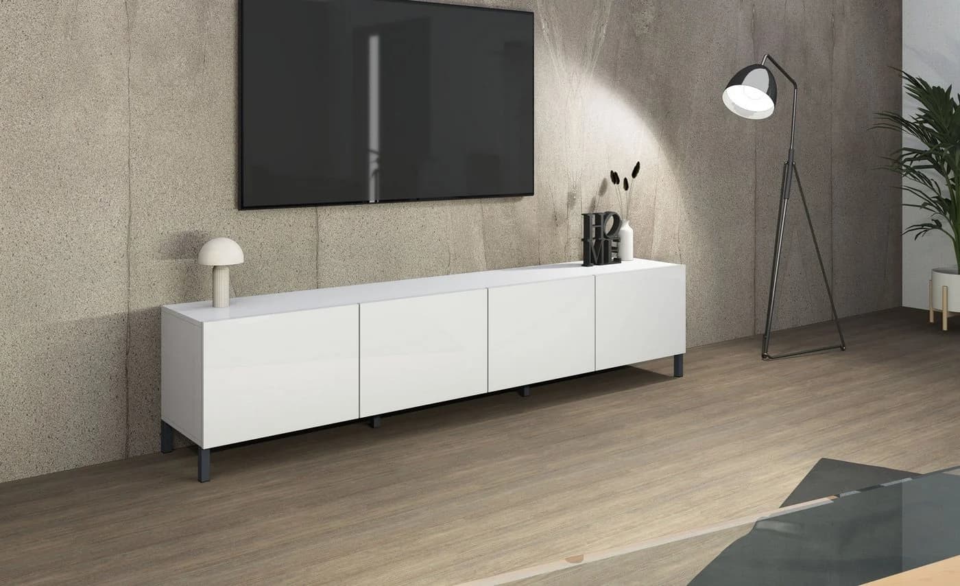 borchardt Möbel Lowboard Sophia TV-Schrank Weiß Metallfüße