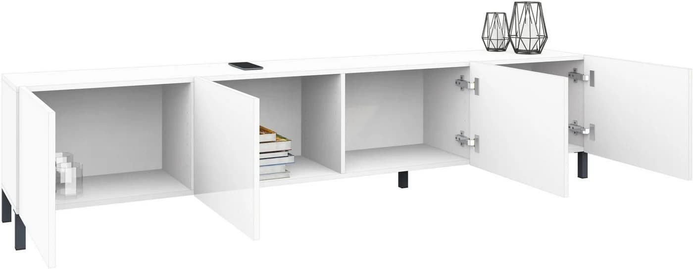 borchardt Möbel Lowboard Sophia TV-Schrank Weiß Metallfüße - Bild 4