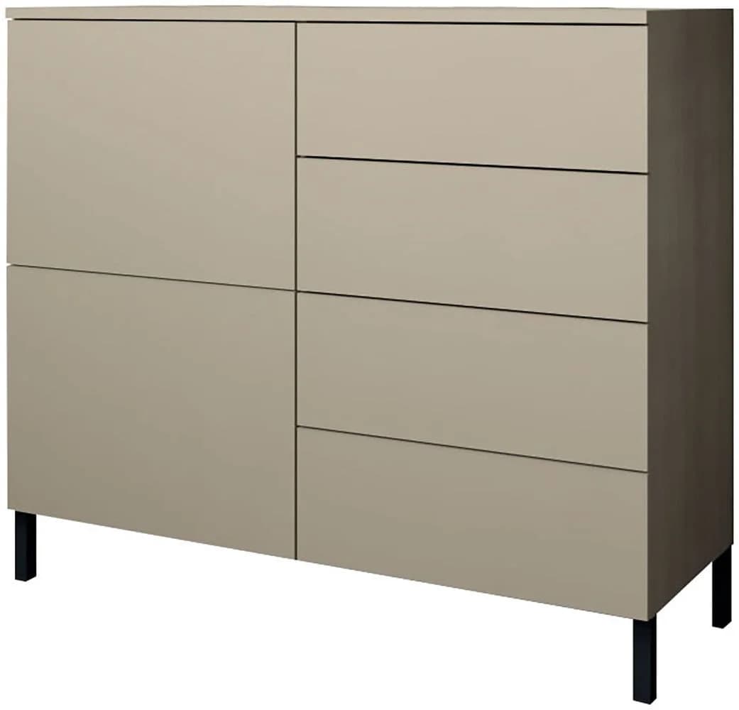 Kommode Haama Modern Grifflos Metallfüße 2 Türen Kaschmir - Bild 2