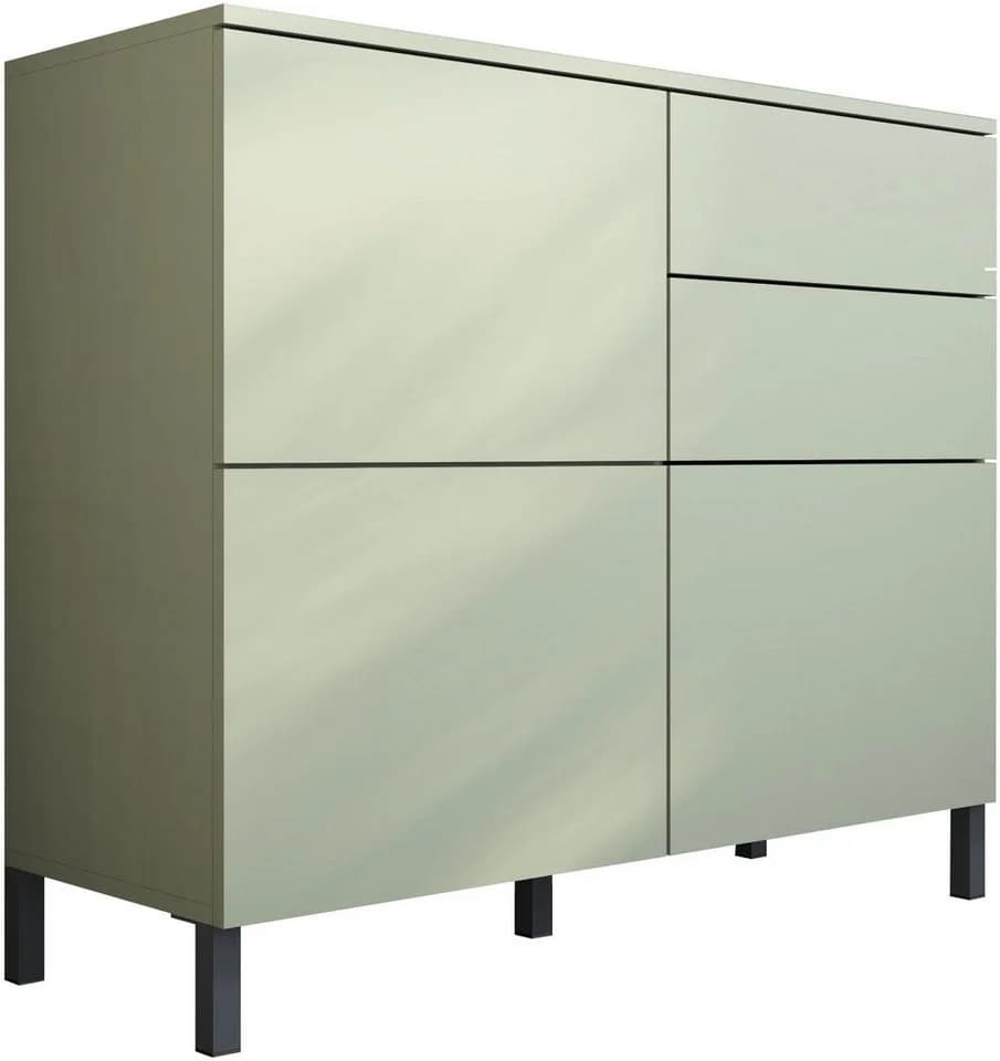 Kommode Haama borchardt Möbel Grifflos Metallfüße Salbeigrün - Bild 2