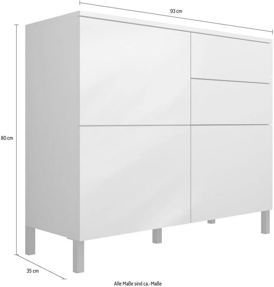 Kommode Haama borchardt Möbel Grifflos Metallfüße Salbeigrün - Bild 5