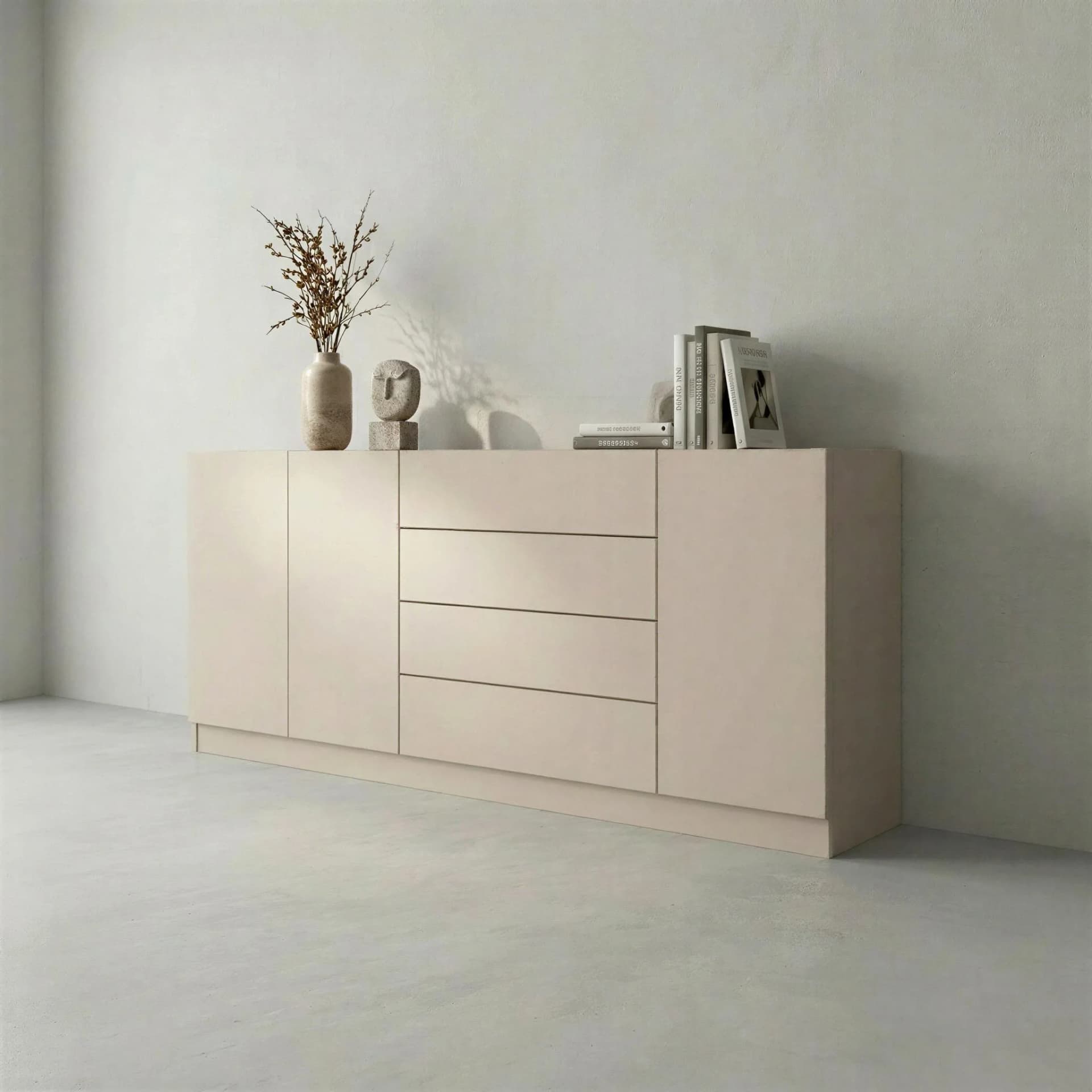 Borchardt Möbel Sideboard Vaasa Beige Push-to-Open