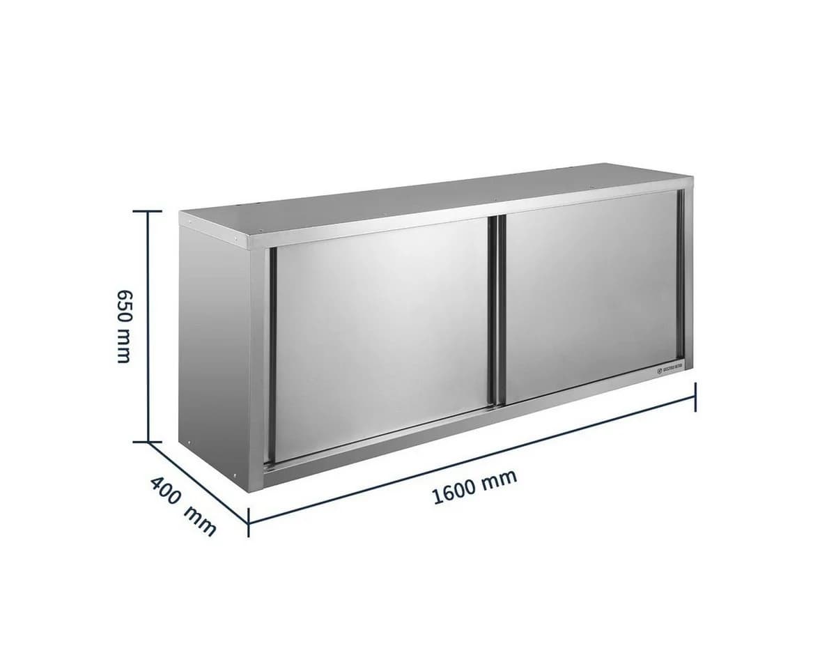 GastroHero Wandhängeschrank Edelstahl 160 cm mit Schiebetüren - Bild 4