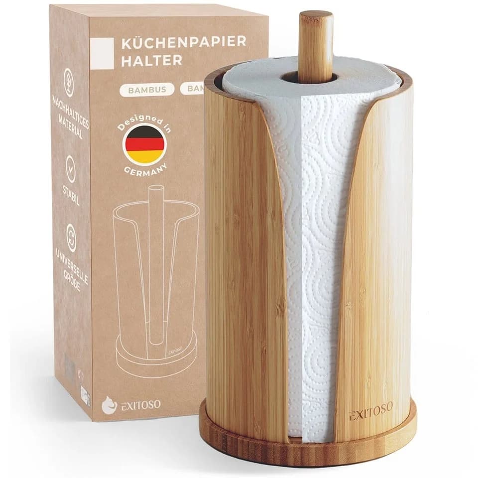 Exitoso Küchenrollenhalter Bambus Dunkelbraun Freistehend - Bild 2
