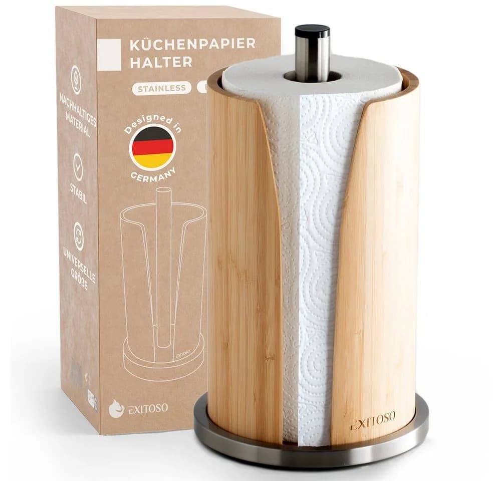 Exitoso Küchenrollenhalter Bambus Edelstahl - Bild 2