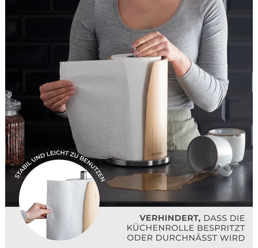 Exitoso Küchenrollenhalter Bambus Edelstahl - Bild 4