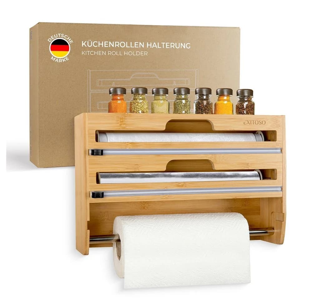 Exitoso Küchenrollenhalter Bambus 3-in-1 ohne Bohren - Bild 2