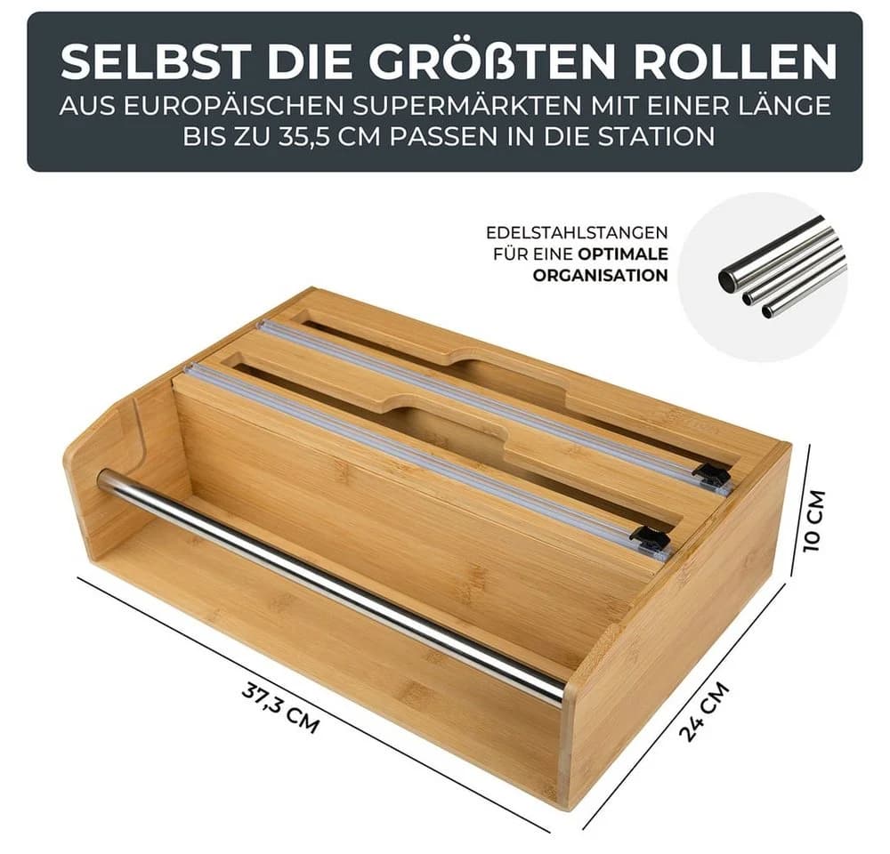 Exitoso Küchenrollenhalter Bambus 3-in-1 ohne Bohren - Bild 3