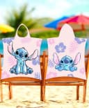 Lilo & Stitch Badeponcho mit Kapuze Baumwolle Kinder Bild 1
