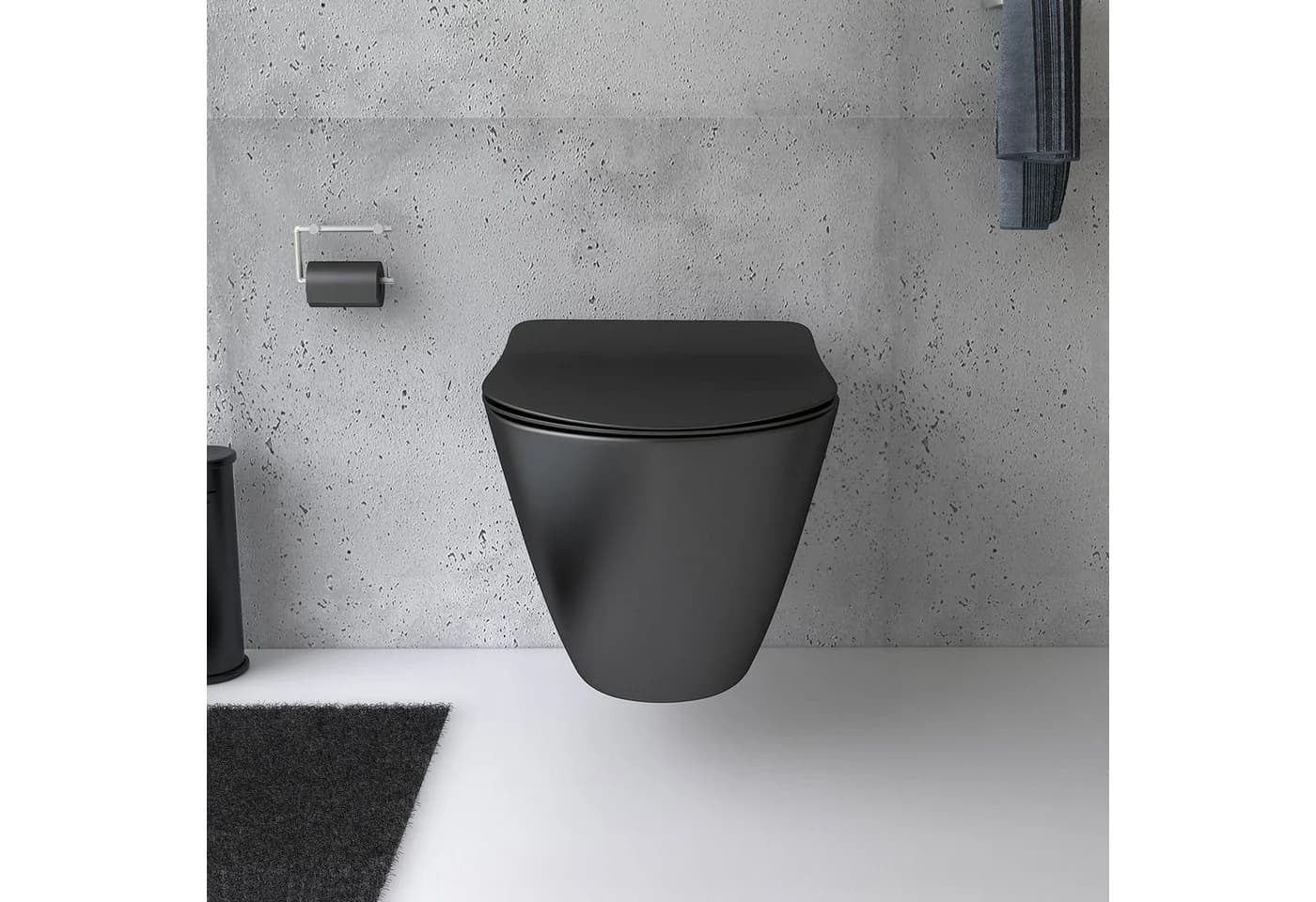 Alpenberger Tiefspül-WC Hänge-WC Set Schwarz Nano-Beschichtung - Bild 3