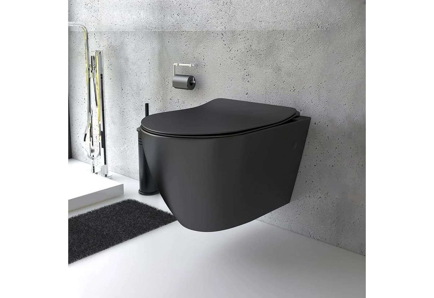 Alpenberger Tiefspül-WC Hänge-WC Set Schwarz Nano-Beschichtung - Bild 4