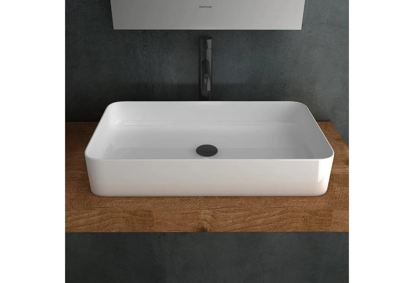 Alpenberger Aufsatzwaschbecken Keramik Weiß Modern