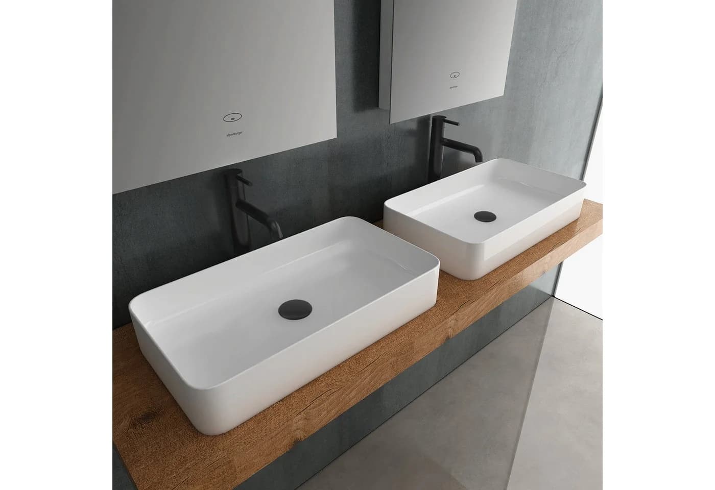 Alpenberger Aufsatzwaschbecken Keramik Weiß Modern - Bild 3