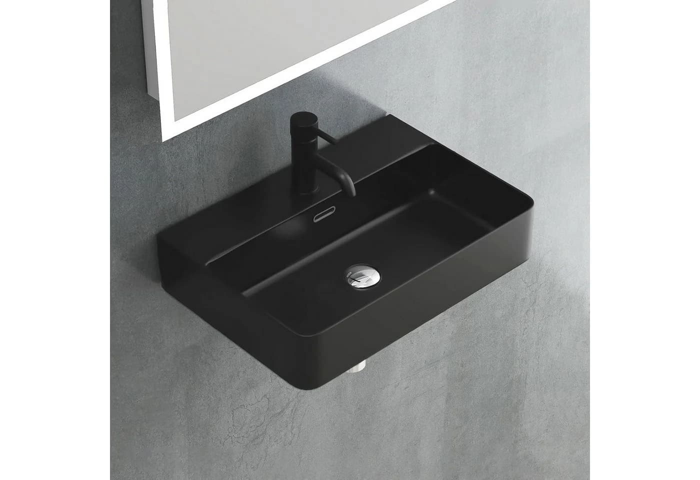 Alpenberger Aufsatzwaschbecken 60 cm Schwarz Nano - Bild 2