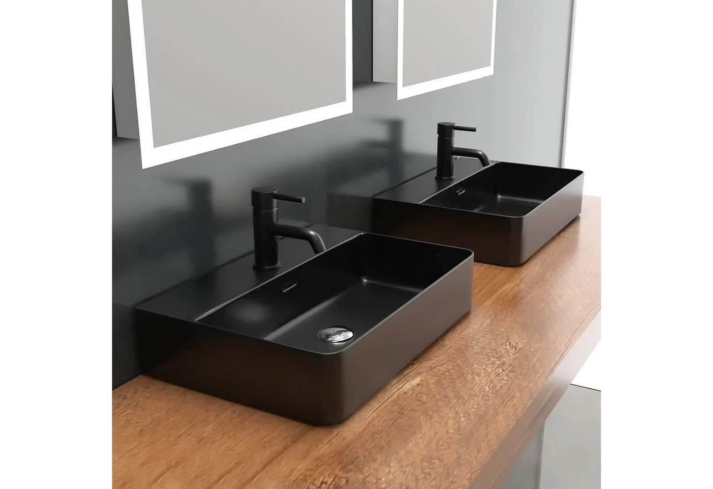 Alpenberger Aufsatzwaschbecken 60 cm Schwarz Nano - Bild 4