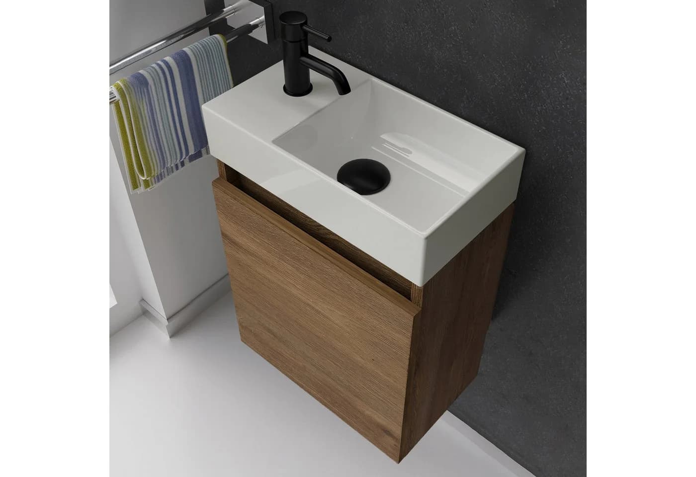 Alpenberger Badmöbel-Set Hängend mit Softclose Eiche Weiß - Bild 3