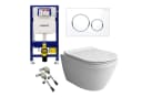 Alpenberger WC-Komplettset - Toilette mit Spülkasten - Vorwandelement WC Set Komplett Geberit, Wandmontage, Spülrandloses WC Wand WC Spülrandlos, Hänge WC mit WC Sitz mit Absenkautomatik Bild 2