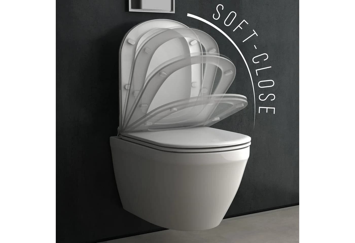 Alpenberger WC-Komplettset - Toilette mit Spülkasten - Vorwandelement WC Set Komplett Geberit, Wandmontage, Spülrandloses WC Wand WC Spülrandlos, Hänge WC mit WC Sitz mit Absenkautomatik - Bild 4